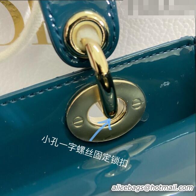 Good Looking Dior Small Lady Dior My ABCDior Bag in Patent Leather CD6902 Ocean Blue 2023