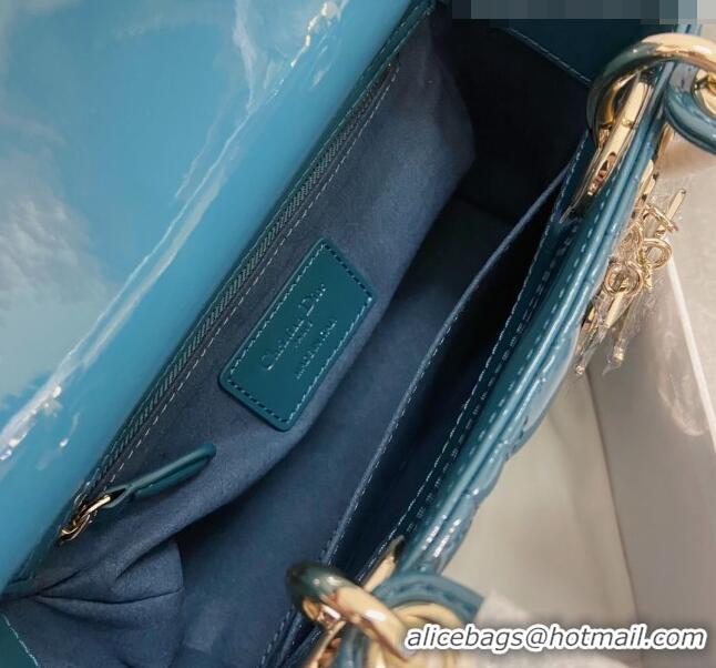 Good Looking Dior Small Lady Dior My ABCDior Bag in Patent Leather CD6902 Ocean Blue 2023