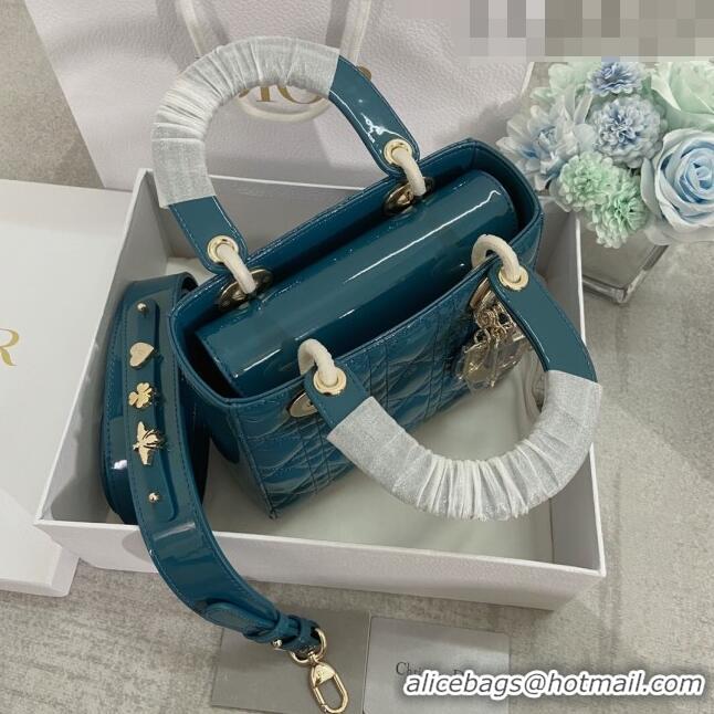 Good Looking Dior Small Lady Dior My ABCDior Bag in Patent Leather CD6902 Ocean Blue 2023