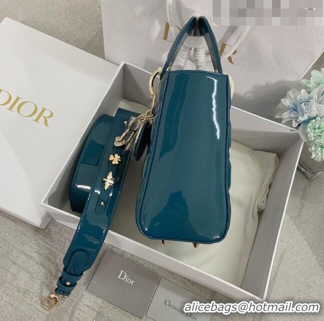 Good Looking Dior Small Lady Dior My ABCDior Bag in Patent Leather CD6902 Ocean Blue 2023