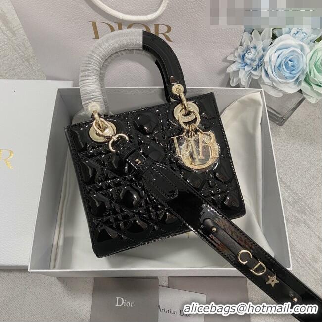 Buy Fashionable Dior Small Lady Dior My ABCDior Bag in Patent Leather CD6902 Black 2023