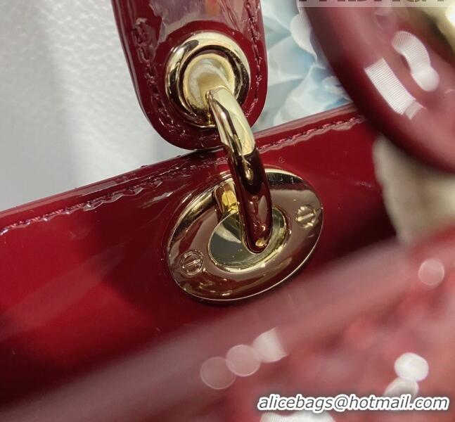 Good Taste Dior Small Lady Dior My ABCDior Bag in Patent Leather CD6902 Burgundy 2023