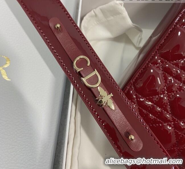 Good Taste Dior Small Lady Dior My ABCDior Bag in Patent Leather CD6902 Burgundy 2023