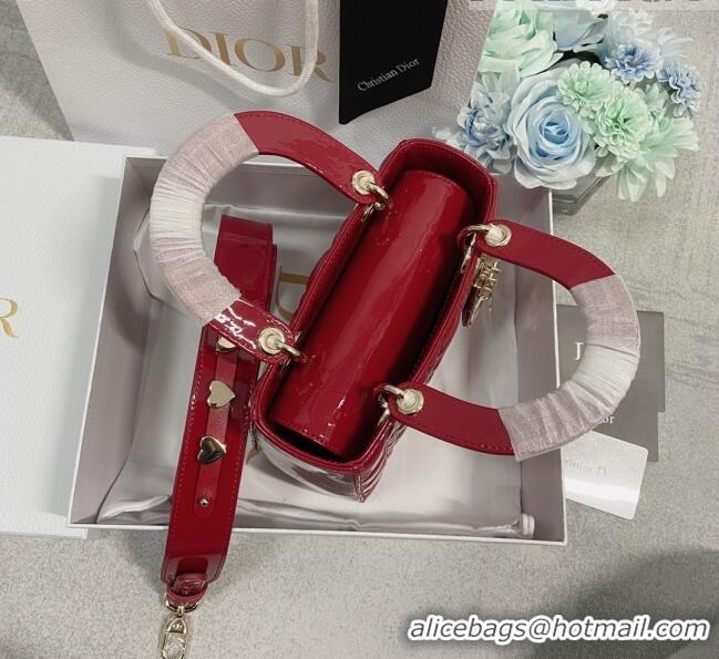 Good Looking Dior Small Lady Dior My ABCDior Bag in Patent Leather CD6902 Cherry Red 2023