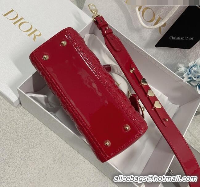 Good Looking Dior Small Lady Dior My ABCDior Bag in Patent Leather CD6902 Cherry Red 2023