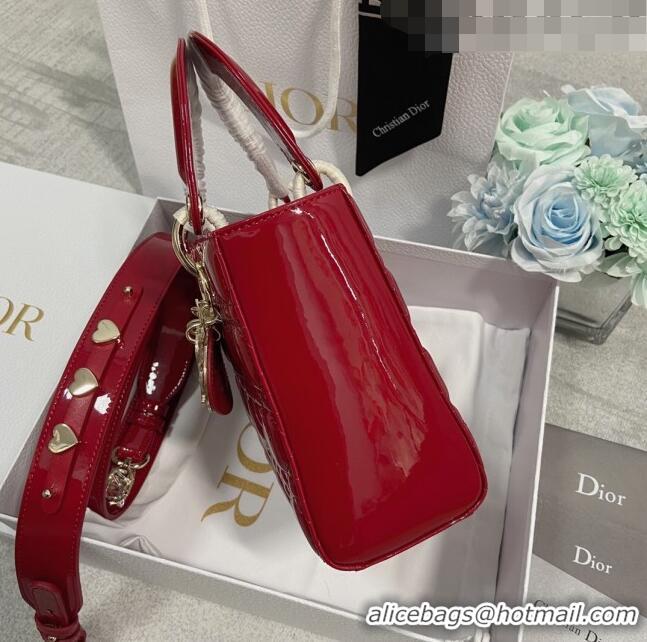 Good Looking Dior Small Lady Dior My ABCDior Bag in Patent Leather CD6902 Cherry Red 2023