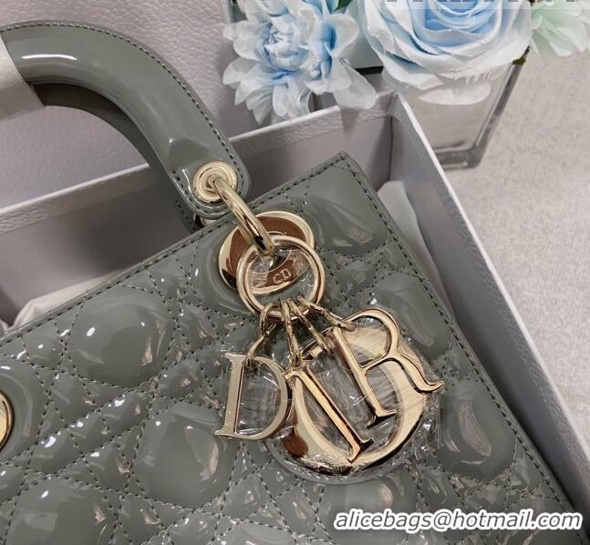 Good Taste Dior Small Lady Dior My ABCDior Bag in Patent Leather CD6902 Stone Grey 2023