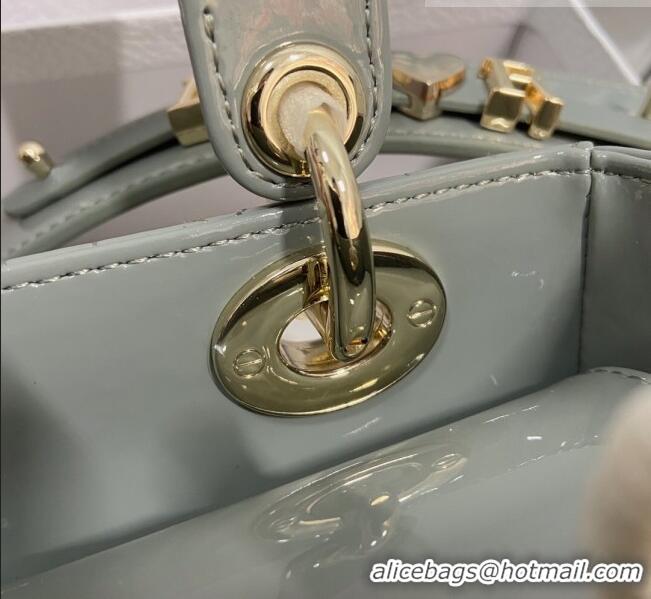 Good Taste Dior Small Lady Dior My ABCDior Bag in Patent Leather CD6902 Stone Grey 2023