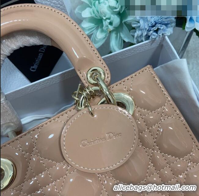 Popular Style Dior Small Lady Dior My ABCDior Bag in Patent Leather CD6902 Nude Pink 2023