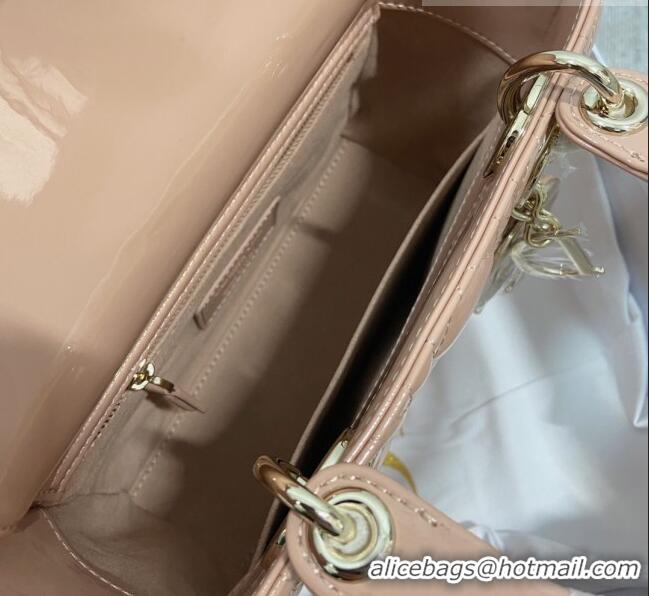 Popular Style Dior Small Lady Dior My ABCDior Bag in Patent Leather CD6902 Nude Pink 2023