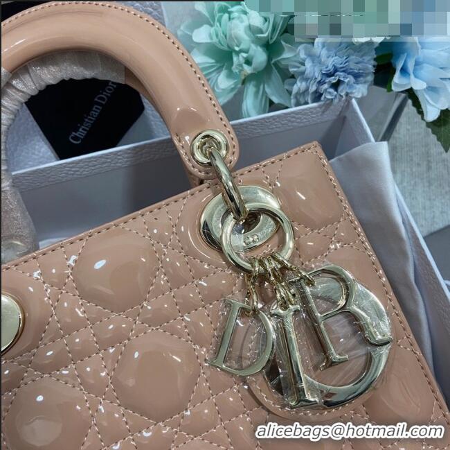 Popular Style Dior Small Lady Dior My ABCDior Bag in Patent Leather CD6902 Nude Pink 2023