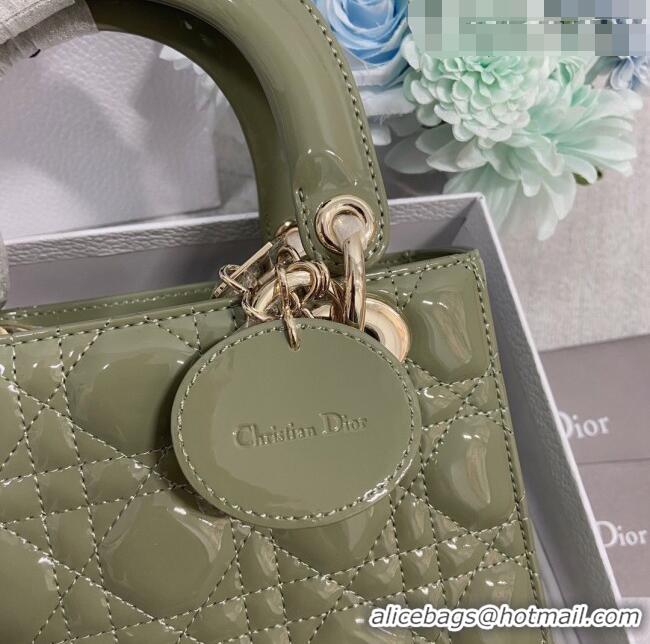 Well Crafted Dior Small Lady Dior My ABCDior Bag in Patent Leather CD6902 Green 2023