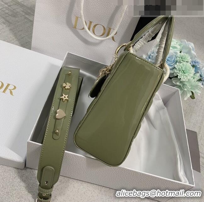 Well Crafted Dior Small Lady Dior My ABCDior Bag in Patent Leather CD6902 Green 2023