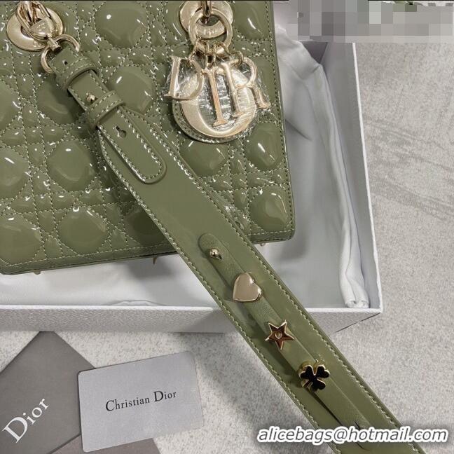 Well Crafted Dior Small Lady Dior My ABCDior Bag in Patent Leather CD6902 Green 2023