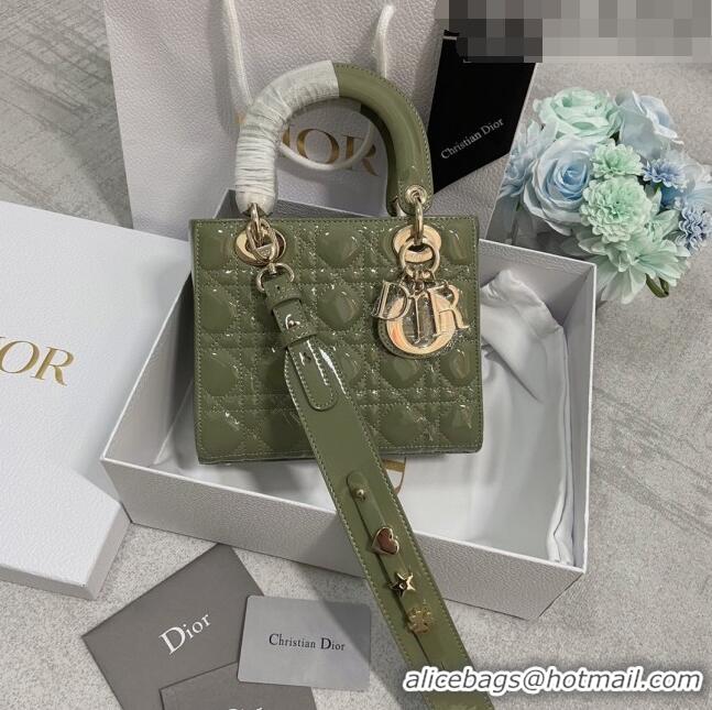 Well Crafted Dior Small Lady Dior My ABCDior Bag in Patent Leather CD6902 Green 2023