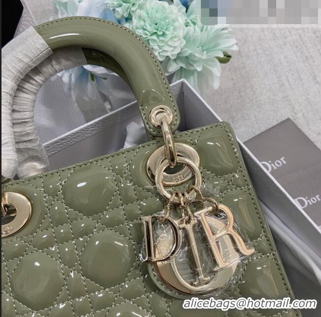 Well Crafted Dior Small Lady Dior My ABCDior Bag in Patent Leather CD6902 Green 2023