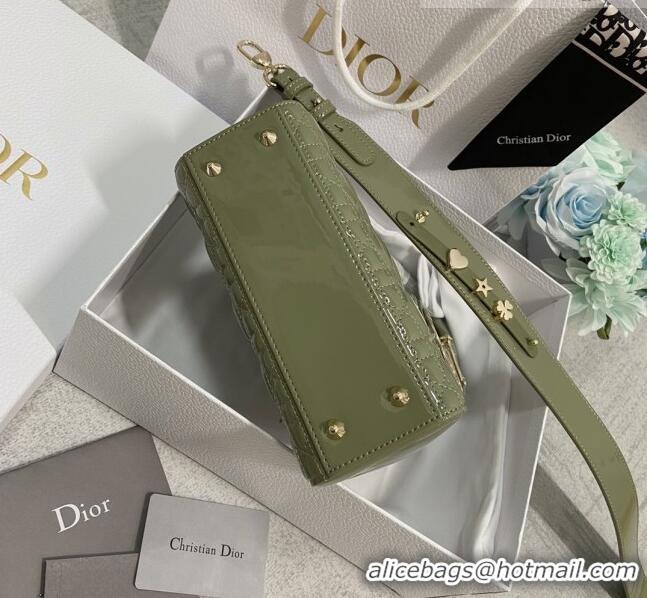 Well Crafted Dior Small Lady Dior My ABCDior Bag in Patent Leather CD6902 Green 2023