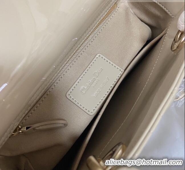 Most Popular Dior Small Lady Dior My ABCDior Bag in Patent Leather CD6902 Apricot 2023