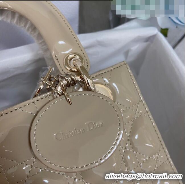 Most Popular Dior Small Lady Dior My ABCDior Bag in Patent Leather CD6902 Apricot 2023