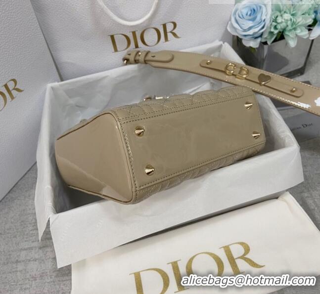 Most Popular Dior Small Lady Dior My ABCDior Bag in Patent Leather CD6902 Apricot 2023