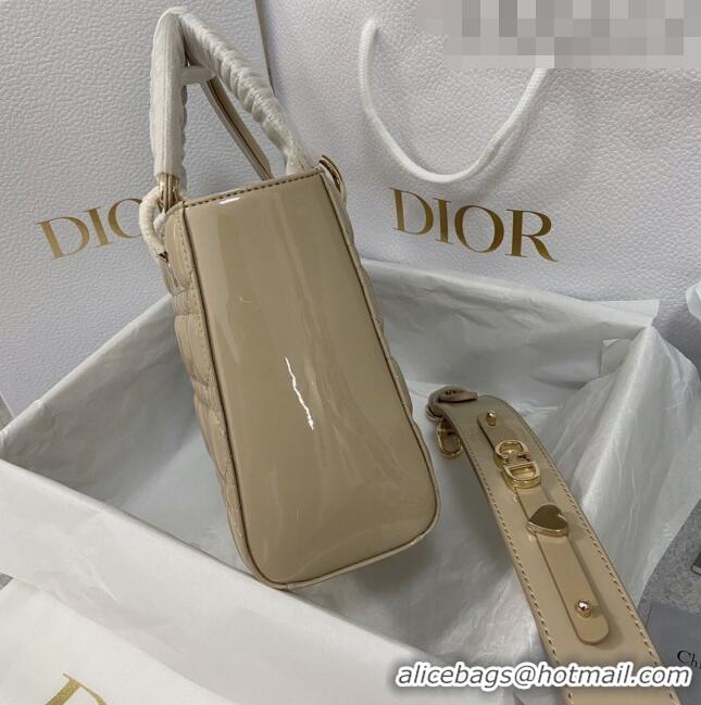 Most Popular Dior Small Lady Dior My ABCDior Bag in Patent Leather CD6902 Apricot 2023