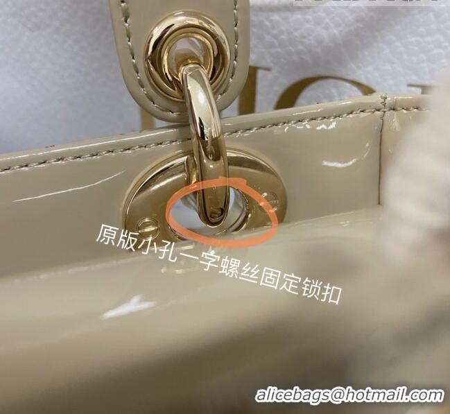 Most Popular Dior Small Lady Dior My ABCDior Bag in Patent Leather CD6902 Apricot 2023