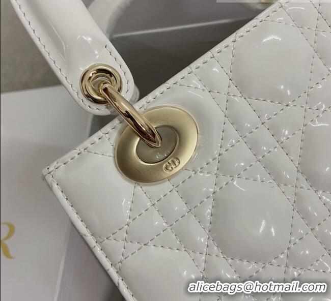 Top Design Dior Small Lady Dior My ABCDior Bag in Patent Leather CD6902 White 2023