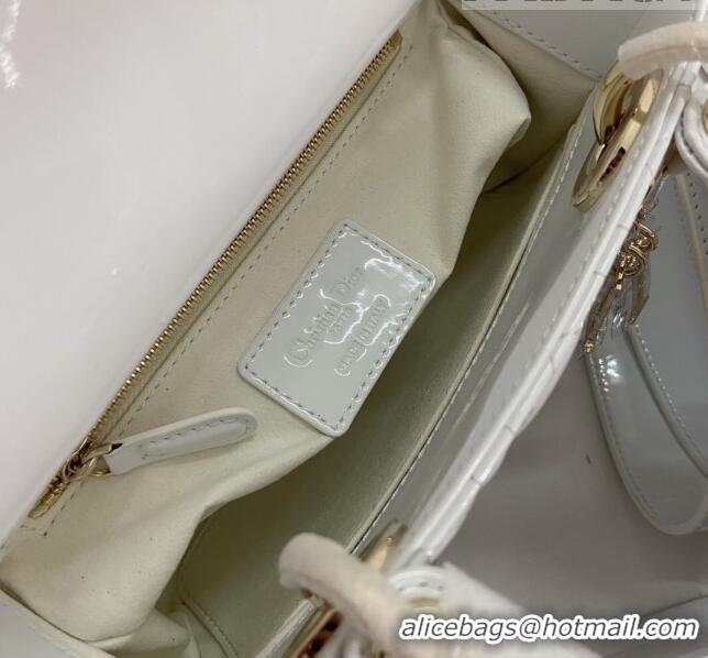 Top Design Dior Small Lady Dior My ABCDior Bag in Patent Leather CD6902 White 2023