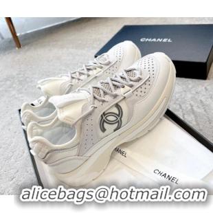 Grade Quality Chanel Suede & Fabric Sneakers 719104 White