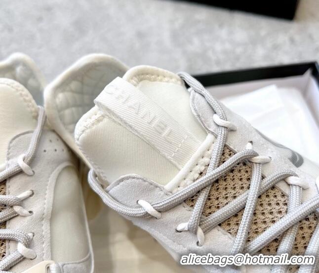 Grade Quality Chanel Suede & Fabric Sneakers 719104 White