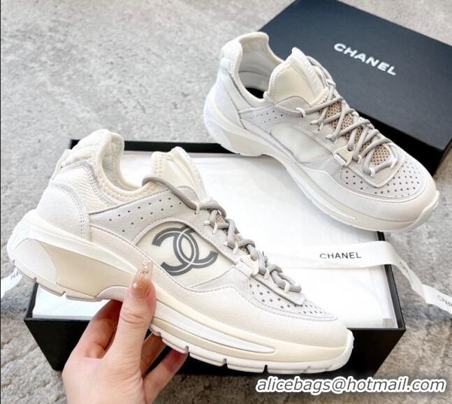 Grade Quality Chanel Suede & Fabric Sneakers 719104 White