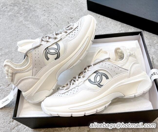 Grade Quality Chanel Suede & Fabric Sneakers 719104 White