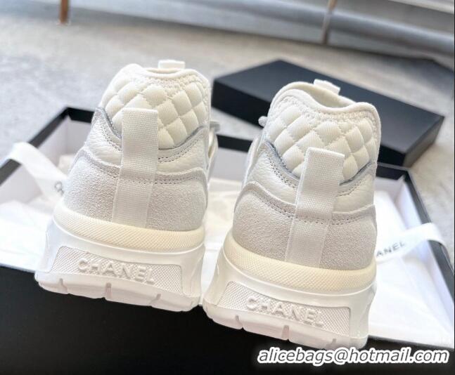 Grade Quality Chanel Suede & Fabric Sneakers 719104 White