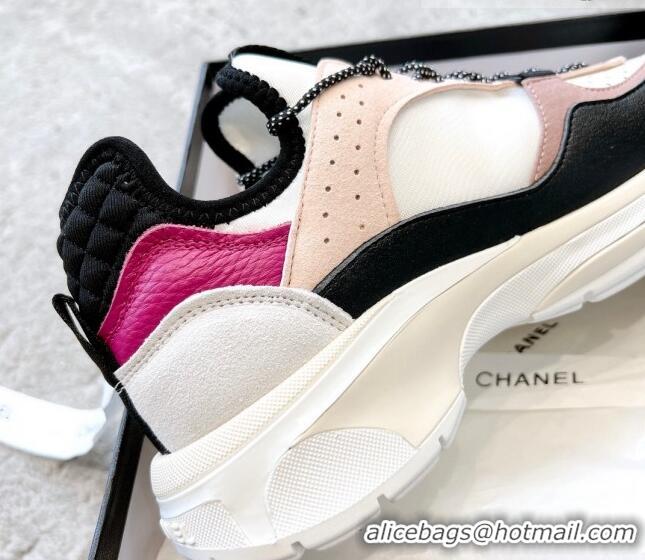 Top Grade Chanel Suede & Fabric Sneakers 719104 Nude