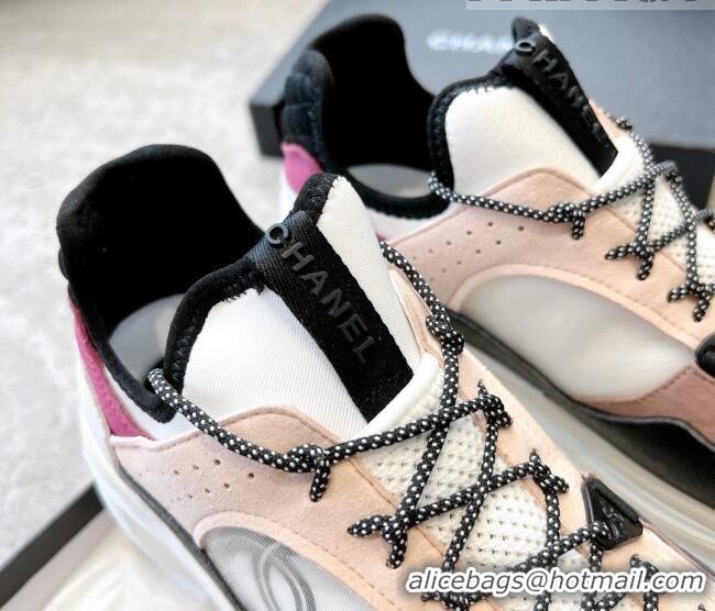 Top Grade Chanel Suede & Fabric Sneakers 719104 Nude