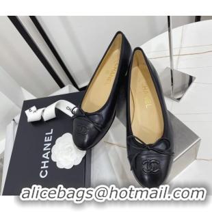 Best Price Chanel Classic Calfskin Flat Ballerinas Black 724016