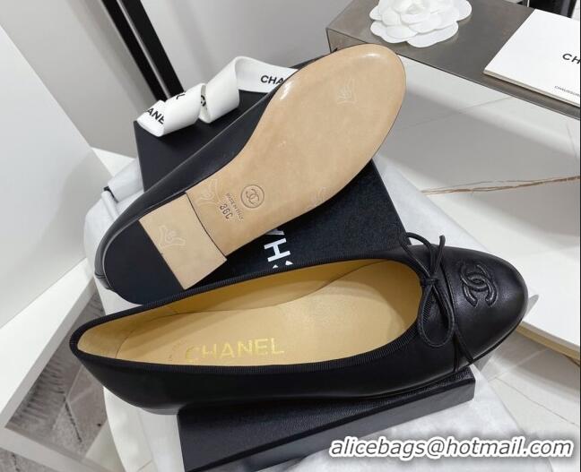 Best Price Chanel Classic Calfskin Flat Ballerinas Black 724016