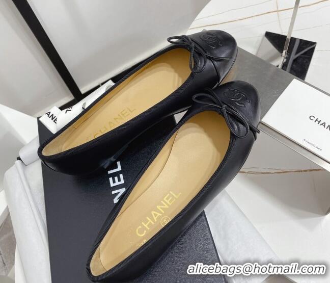 Best Price Chanel Classic Calfskin Flat Ballerinas Black 724016