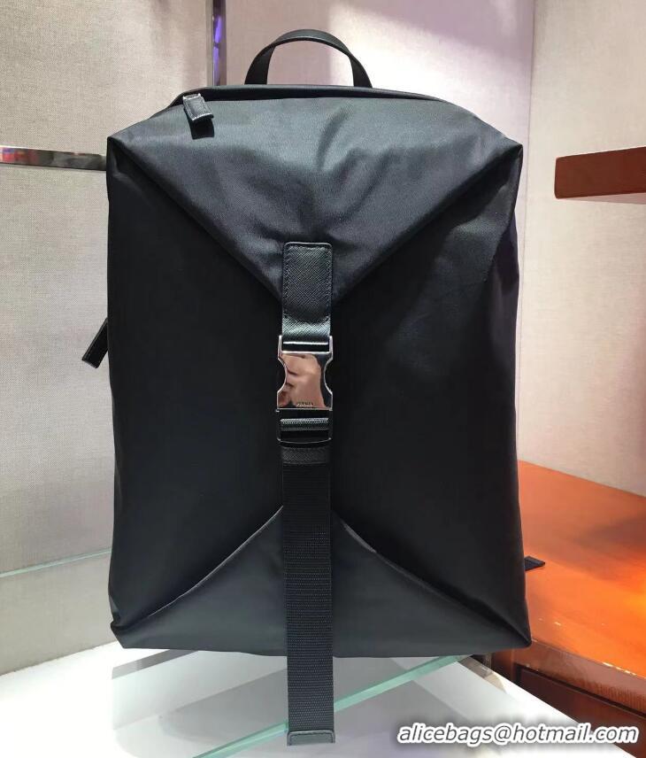 Best Grade Prada Re-Nylon And Saffiano Leather Backpack 2VZ028 Black