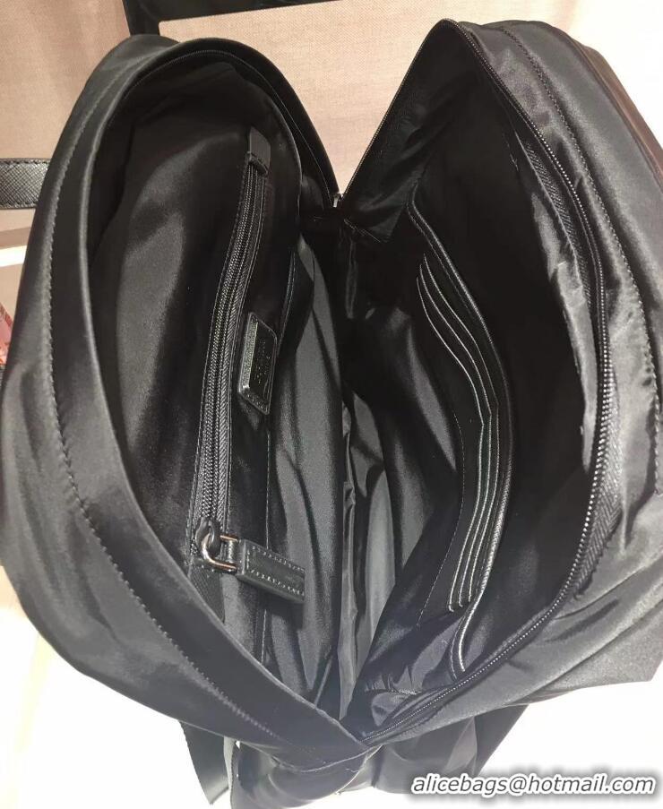 Best Grade Prada Re-Nylon And Saffiano Leather Backpack 2VZ028 Black