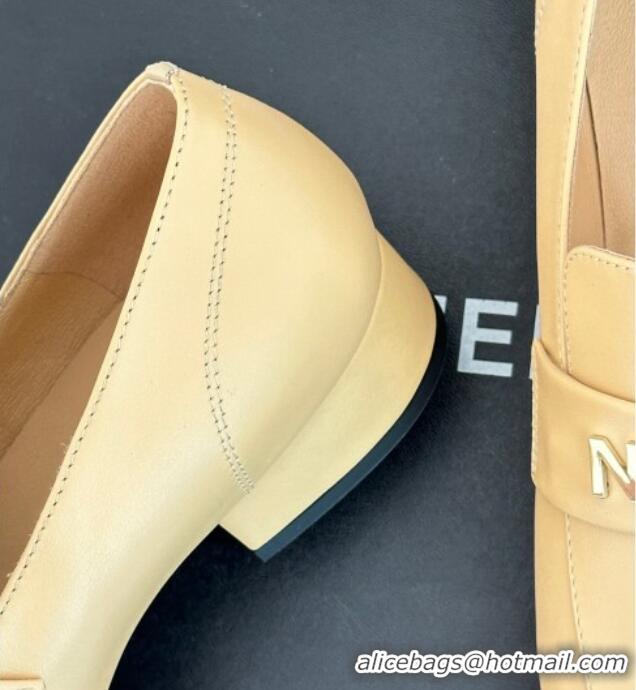 Hot Style Chanel Calfskin Loafers 3cm Apricot 801061