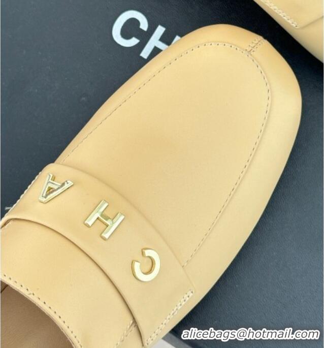 Hot Style Chanel Calfskin Loafers 3cm Apricot 801061