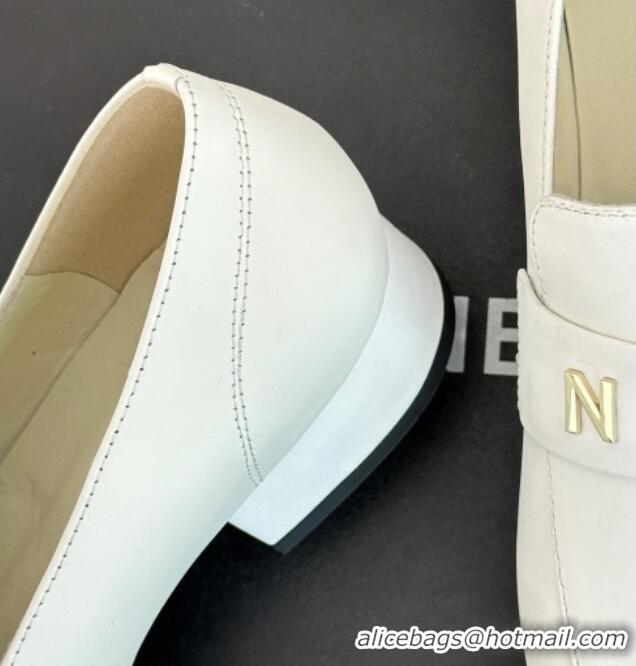 Top Quality Chanel Calfskin Loafers 3cm White 801063