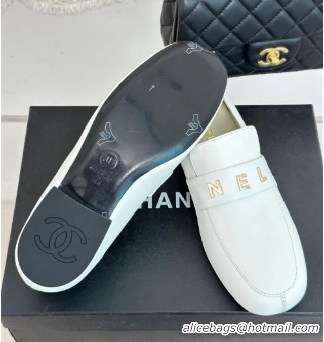 Top Quality Chanel Calfskin Loafers 3cm White 801063