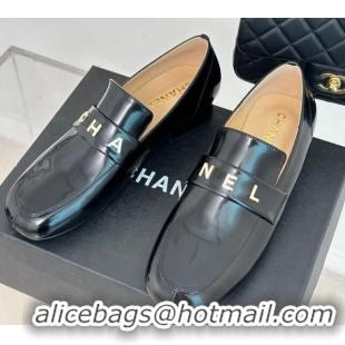 Grade Quality Chanel Calfskin Loafers 3cm Black 801064