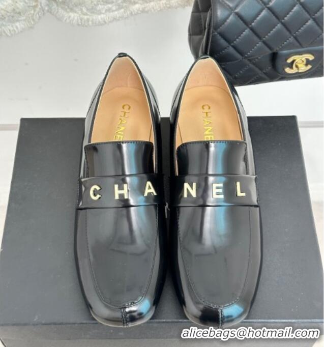 Grade Quality Chanel Calfskin Loafers 3cm Black 801064