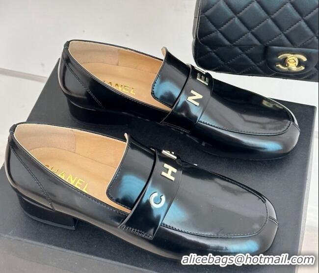 Grade Quality Chanel Calfskin Loafers 3cm Black 801064