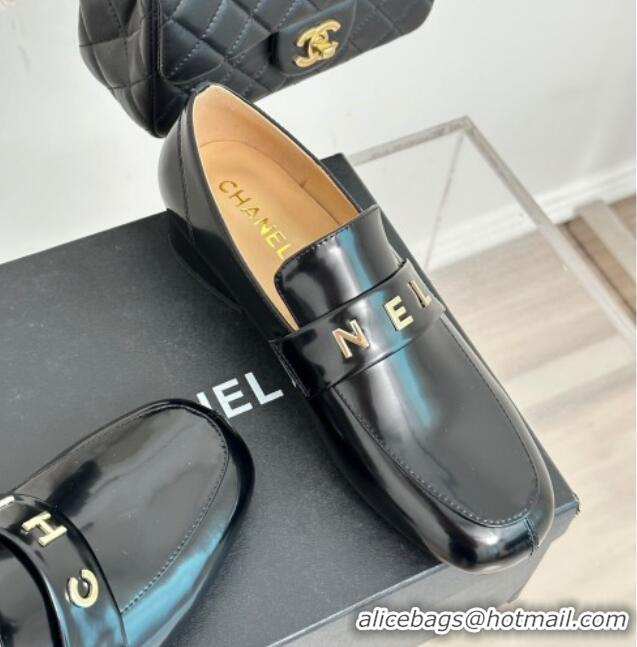 Grade Quality Chanel Calfskin Loafers 3cm Black 801064