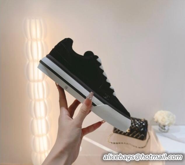 Classic Hot Chanel Velvet & Suede Platform Sneakers Black G45208 802019