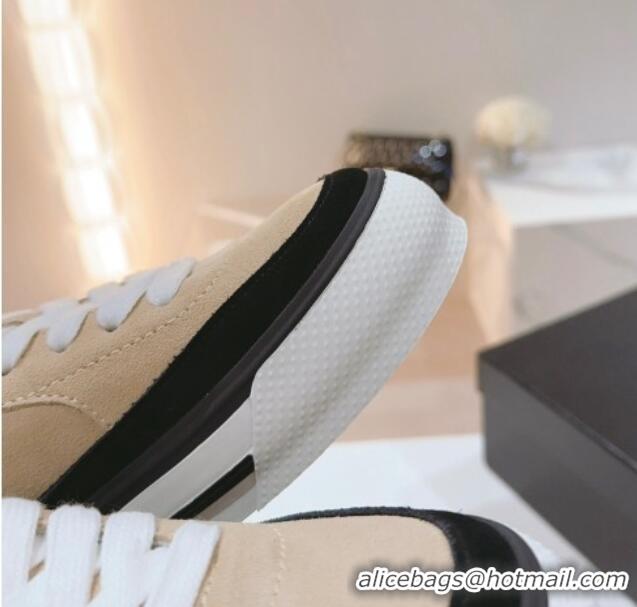 Good Quality Chanel Velvet & Suede Platform Sneakers Beige G45208 802020